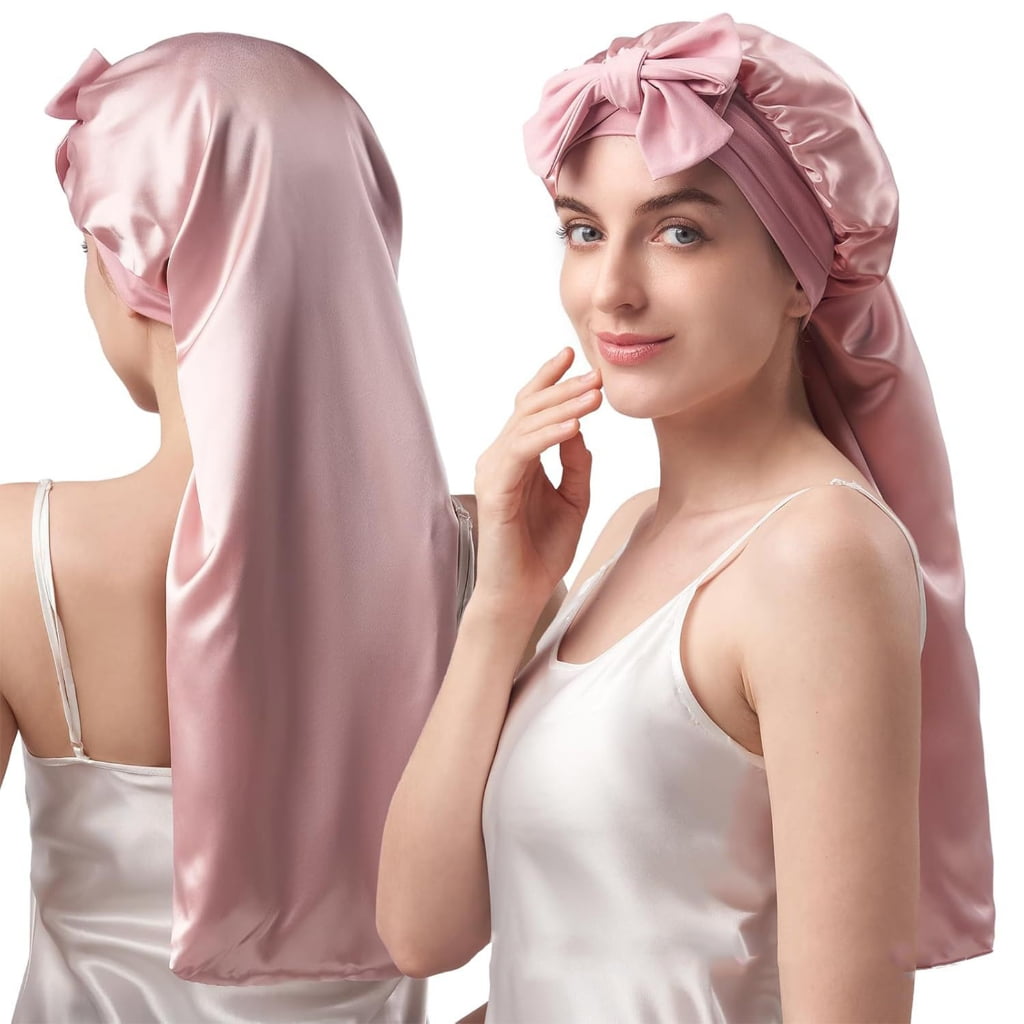 MOMOJIA Fashion Silk Bonnet Sleep Headwrap Elastic Hair Wrap for Curly Hair Soft Night Headwrap Sleep Head Wrap Sleeping Bonnets