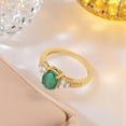 thumbnail image 2 of Samriddhi Creations Sterling Silver Emerald and White Stone Ring – Gold Plated Rings For Women, Gift for Wife or Anniversary, 2 of 4