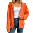 thumbnail image 2 of LEKWK Zip Up Hoodie Women Long Sleeve Fleece Lined Cozy Oversized Sweatshirt Fall Winter Loose Fit Outerwear for Workout Athletic Casual, 2 of 7