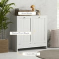 thumbnail image 4 of kleankin Tilt out Laundry Hamper, Hamper Cabinet, with 2 Compartments, Modern Laundry Cabinet for Bathroom, Washroom, White, 4 of 9