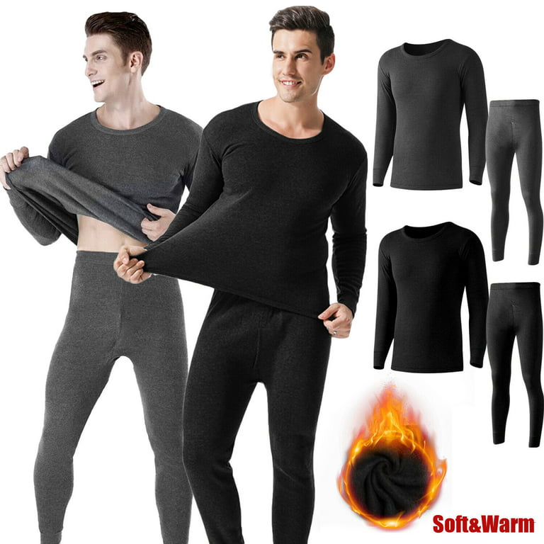 Ventana Men's Fleece Thermal Underwear Sets Ultra Soft Long Johns Base  Layer Top and Pants 