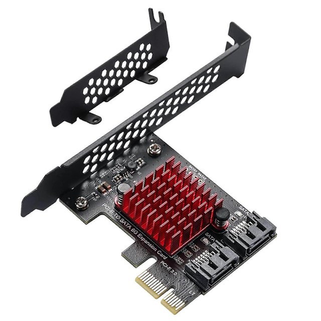 PCIe to 2 Ports SATA 3.0 6 Gbps SSD Adapter PCI-E PCI Express X1 Controller Board Expansion Card Sup