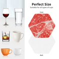 thumbnail image 6 of Yiaed Beef Steaks Print Leather Coasters for Drinks - Cup Coasters Coffee Table Kitchen Table Bar, Home & Office Gifts Handmade Drink Coasters-Hexagon, 6 of 6