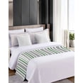 thumbnail image 4 of Bed Runner Scarf King Size, Sage Green Grey Stripes Stain Bed Runners & Scarves for Foot of Beds, Simple Striped Lines Minimalist Decorative Bedding Runner Scarf for Hotel Home Bedroom, 4 of 6