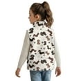 thumbnail image 3 of Pzuqiu Dog Print Kids Zip Up Vest Casual Clothes for Girls 4T Versatile Winter Lightweight Sleeveless Fleece Jacket with Pocket Warm Fall Outfits Fashion Clothing for Girls, 3 of 7