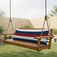 thumbnail image 3 of Red Navy Blue Stripe Body Pillow Cover, Pillowcase Protectors with Zipper, Breathable Decorative Throw Pillow Case Cover, Retro Farmhouse Striped Vintage Pillow Shams for Couch Sofa 20x54Inch, 3 of 8