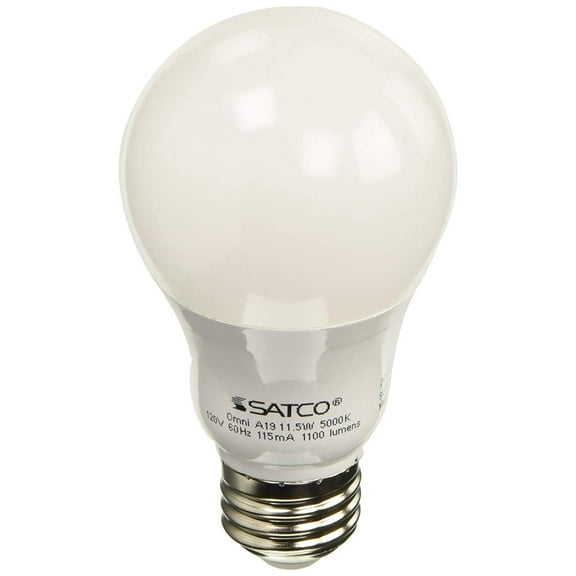 Satco S28770 Medium Light Bulb in White Finish, 4.38 inches, Frosted