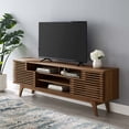 thumbnail image 4 of Media TV Stand Console Table, Wood, Brown Walnut, Modern Contemporary Urban Design, Living Lounge Room Hotel Lobby Hospitality, 4 of 10