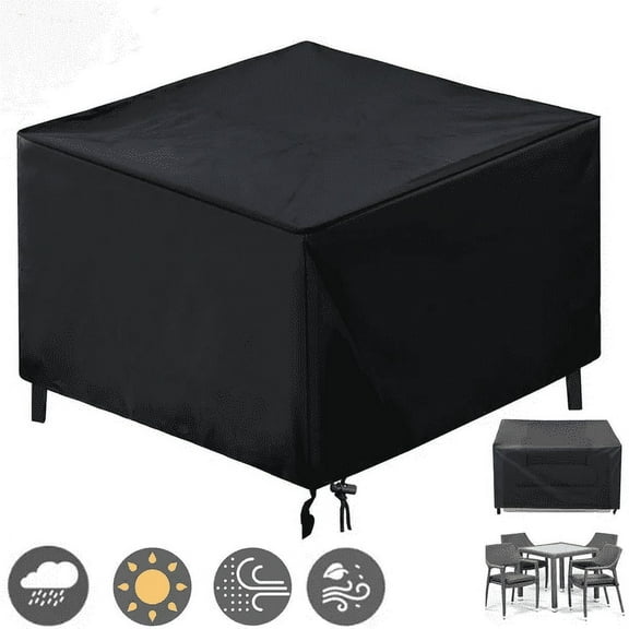 Garden Table Covers Waterproof Garden Furniture Cover Square Cover for Outdoor Furniture, Heavy Duty Outdoor Table Covers Patio Furniture Cover Waterproof ,Square Patio Table Cover- 126x126x74CM
