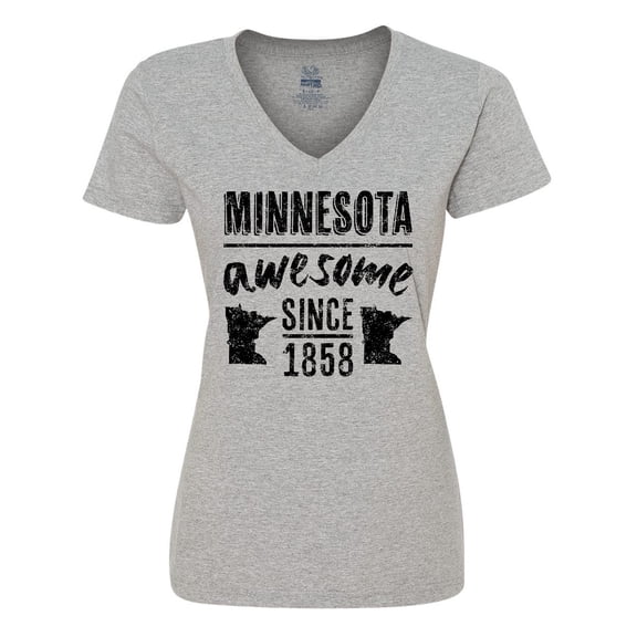 Inktastic Minnesota Awesome Since 1858 Women's V-Neck T-Shirt