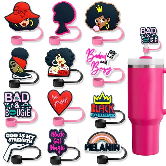 Straw Cover Cap for Cup, Silicone Straw Topper for 30&40 Oz Tumbler, 10mm 0.4in Dust-Proof Reusable Tips Lids