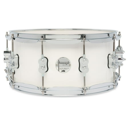 PDP PDCM6514SSPW 6.5 x 14 in. Concept Maple Snare Drum with Chrome Hardware - Pearlescent White Lacquer