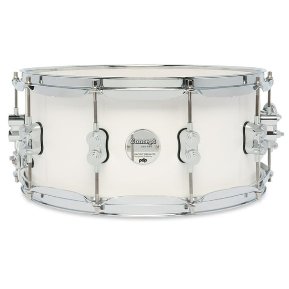 PDP PDCM6514SSPW 6.5 x 14 in. Concept Maple Snare Drum with Chrome Hardware - Pearlescent White Lacquer