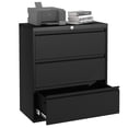 thumbnail image 2 of Home Square Set of 2 3-Drawer Lateral Locking Filing Cabinet with Lock in Black, 2 of 10