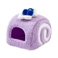 thumbnail image 3 of Cama para cobayas, casa suave para animales pequeños, acogedora y cálida, refugio de forro polar con establo Violeta, 3 of 9
