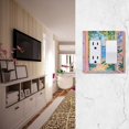 thumbnail image 5 of Yayeee Rocker Switch Wall Plate 3-Gang 6.5"x4.6" Home Decorative Outlet Cover, Blue Seaside, 5 of 6