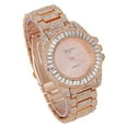 thumbnail image 4 of Women's Baguette Cut Iced Out Diamond Watch - Drop it Down with This Bling'ed Out Crystal Tennis Bracelet on Your Wrist Ladies! - ST10372MLA-TB (ST10372MLA Metal Rose Rose- TB), 4 of 8