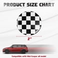 thumbnail image 2 of x xotic tech 4X Checker Pattern Style Wheel Center Cap Covers Compatible with Mini Coopers R50 R51 R52 R53 R55 R56 R57 R58 R59 R60 R61 F55 F56, etc (Black/White), 2 of 9