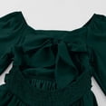 thumbnail image 5 of Fesfesfes Girls Long Sleeve Party Dress With Belt Elegant Pleated Flowy Formal Gown For Special Occasion Birthday Celebration Holiday Outfit(Army Green#1,10-11Years), 5 of 8