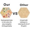 thumbnail image 3 of Juego de mesa Wahoo de canicas original, juego de mesa de madera pintada de doble cara, juego de mesa rápido para 6 y 4 jugadores, 6 colores, 24 canicas, 6 dados para familiares y amigos, 3 of 4