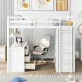 thumbnail image 3 of Bellemave Full Size Loft Bed with Desk and Storage Wardrobe, Drawers, Wood High Loft Bed for Teens (Bright White), 3 of 9