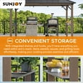 thumbnail image 2 of Sunjoy Wooden Grill Gazebo, 8 x 12 ft. Steel Hardtop Outdoor Gazebo for Year-Round Grilling, 2 Full Size Grills, Griddles or Smokers - Cook Station, Barbeque, Built-in Electrical Outlets, Brown, 2 of 10