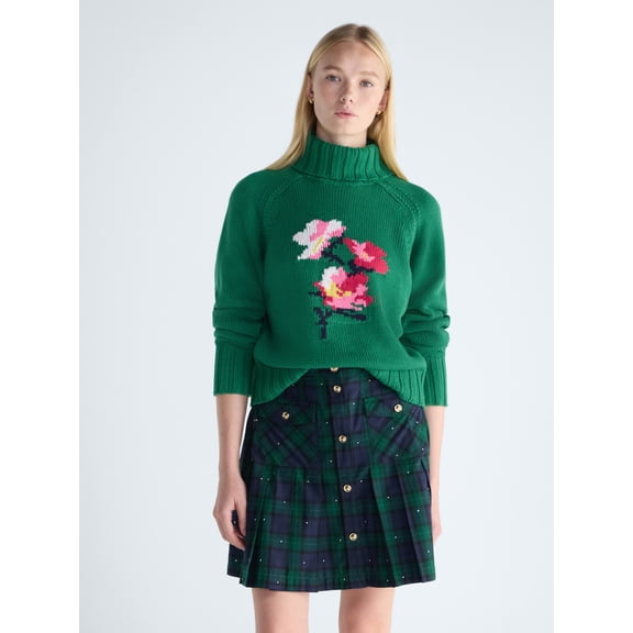 Free Assembly Women's and Women's Plus Cropped Turtleneck Sweater, Midweight, XS-4X