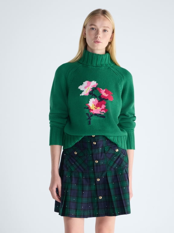 Women's and Women's Plus Cropped Turtleneck Sweater, Midweight, XS-4X