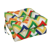 Blazing Needles 16-inch Spun Polyester Outdoor Square Tufted Chair Cushion