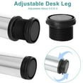 thumbnail image 2 of MEETWARM 28 Inch Tall Height Adjustable Metal Office Table Legs, 50mm Diameter, Kitchen Dinner Desk Furniture Leg Set, Set of 4 (Chrome), 2 of 7