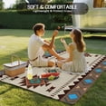 thumbnail image 4 of Outdoor Rug 6x9 ft Brown Turquoise Southwest Texture Waterproof Outdoor Patio Rug Mat Non Slip Outside Area Rugs Carpet for RV,Camping,Porch,Deck,Pool,Balconybackyard,Tribal Geometric Pattern, 4 of 9