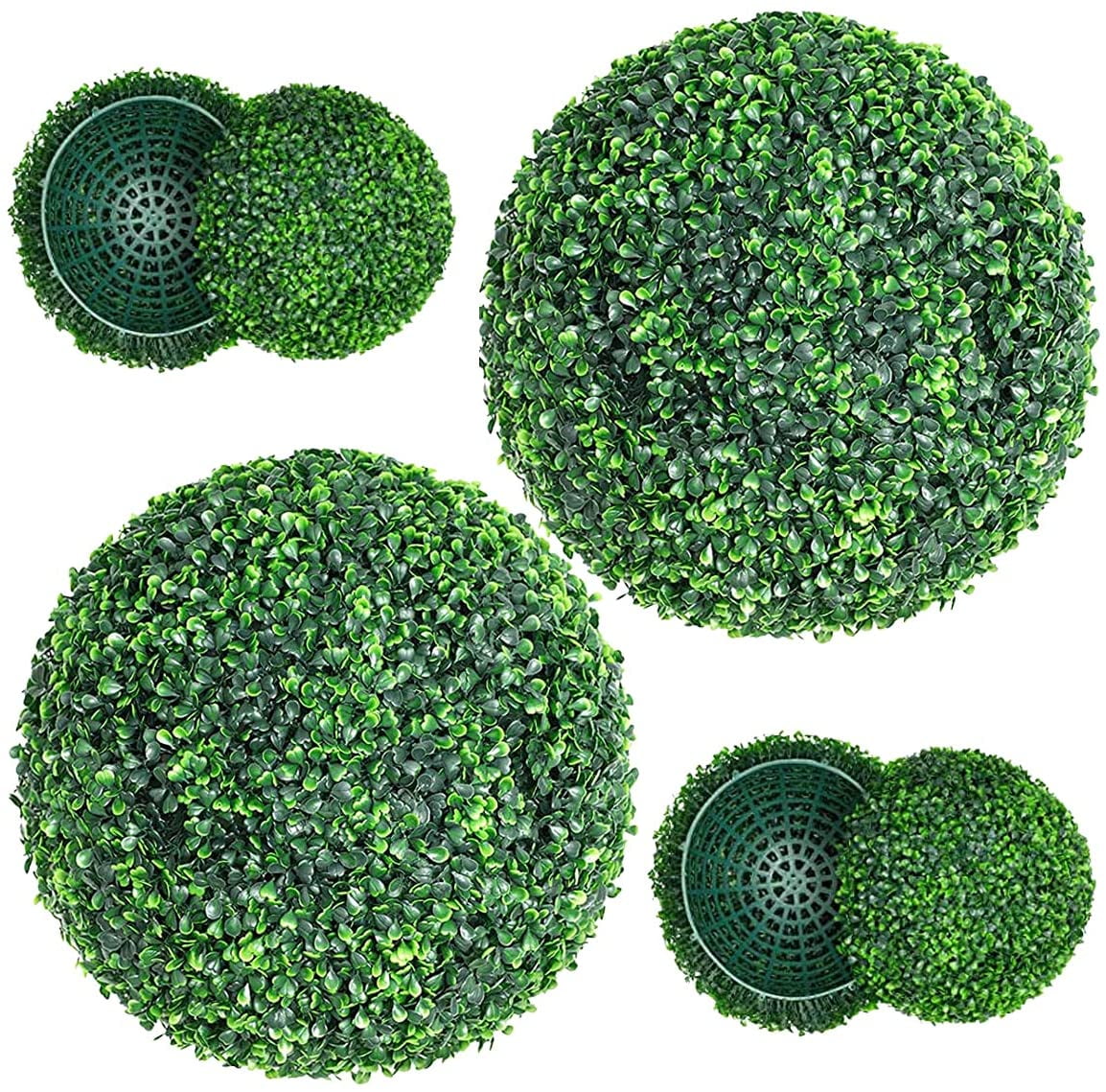 Faux Plants Outdoor,Outdoor Artificial Boxwood Topiary Balls Garden