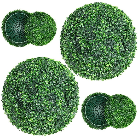 Dream Lifestyle Artificial Boxwood Balls Topiary-UV Protected 4 Layers Faux Plants Decorative Balls for Indoor,Outdoor,Garden,Wedding,Balcony,Backyard and Home Decor,Dark Green 1PC