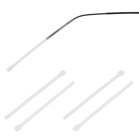 Uxcell 2 Pairs Eye Glass Replacement Temples, Silicone Anti-Slip Eyeglass End Tips Glasses Retainers Fits 0.9-1.2mm for Round Thin Metal Eyeglass Sunglasses Temple, Style2 White