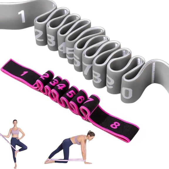 Fitness Resistance Band for Stretching and Yoga, Yoga Resistance Band,Dance Stretching Belt,Pilates Pull Strap with Numbered Resistance Band for Yoga Fitness, Exercise Tool for Beginner