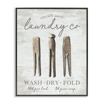 Stupell Industries Distressed Laundry Co Typography Painting Black Framed Art Print Wall Art, 16 x 20