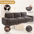 thumbnail image 6 of MAEVIS Modern Modular Chenille Sectional Sofa with Storage Space and Detachable Cover and Solid Wood Fame 3-Seat Modular Sectional Sofa & a Loveseat, Darkgrey, 6 of 6