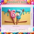 thumbnail image 2 of Vibrant Cartoon  Ice Cream Baseball Banner Colorful Sprinkles Display Blue Dripping Frosting Backdrop for Kids Birthday Party Summer Outdoor Party Sports Themed Celebration, 2 of 8