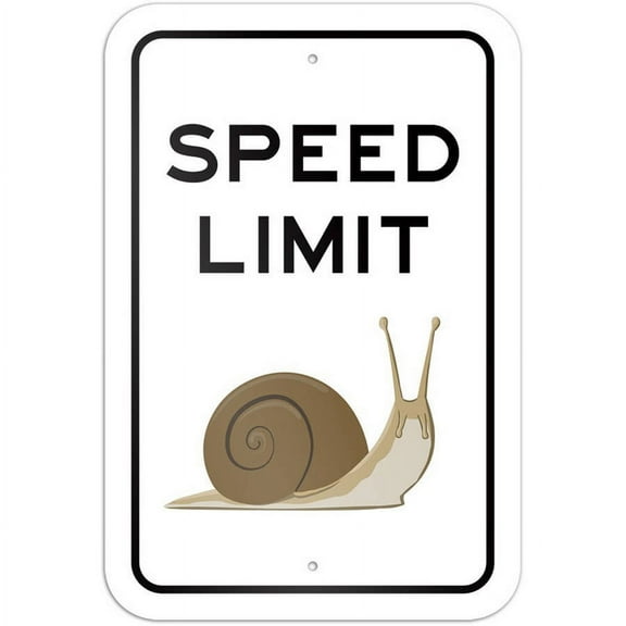 Speed Limit Snail Slow Sign