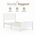 thumbnail image 6 of PAPROOS White Wooden Twin Platform Bed Frame with Headboard and Footboard, 330lbs Capacity, Twin Size Bed Frame, No Box Spring Needed, 6 of 7