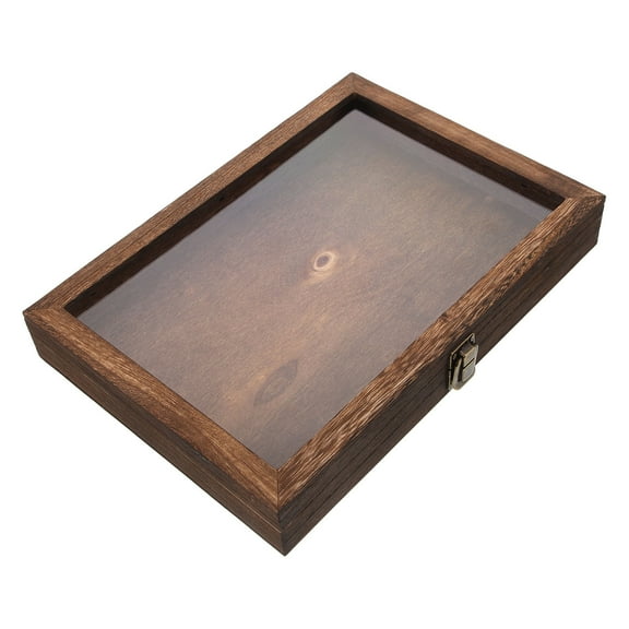 NUOLUX Rock Display Box Wood Wall Mountable 1Set 12.2X8.7X1.8In