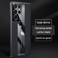thumbnail image 3 of Luxury Top Leather Carbon Fiber Pattern Case For Samsung Galaxy S21 S22 S23 Ultra Plus With Lens Protector Shockproof Back Cover, 3 of 5