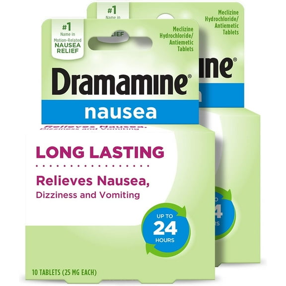 Dramamine-N Long Lasting Formula Nausea Relief | 10 Count | 2 Pack