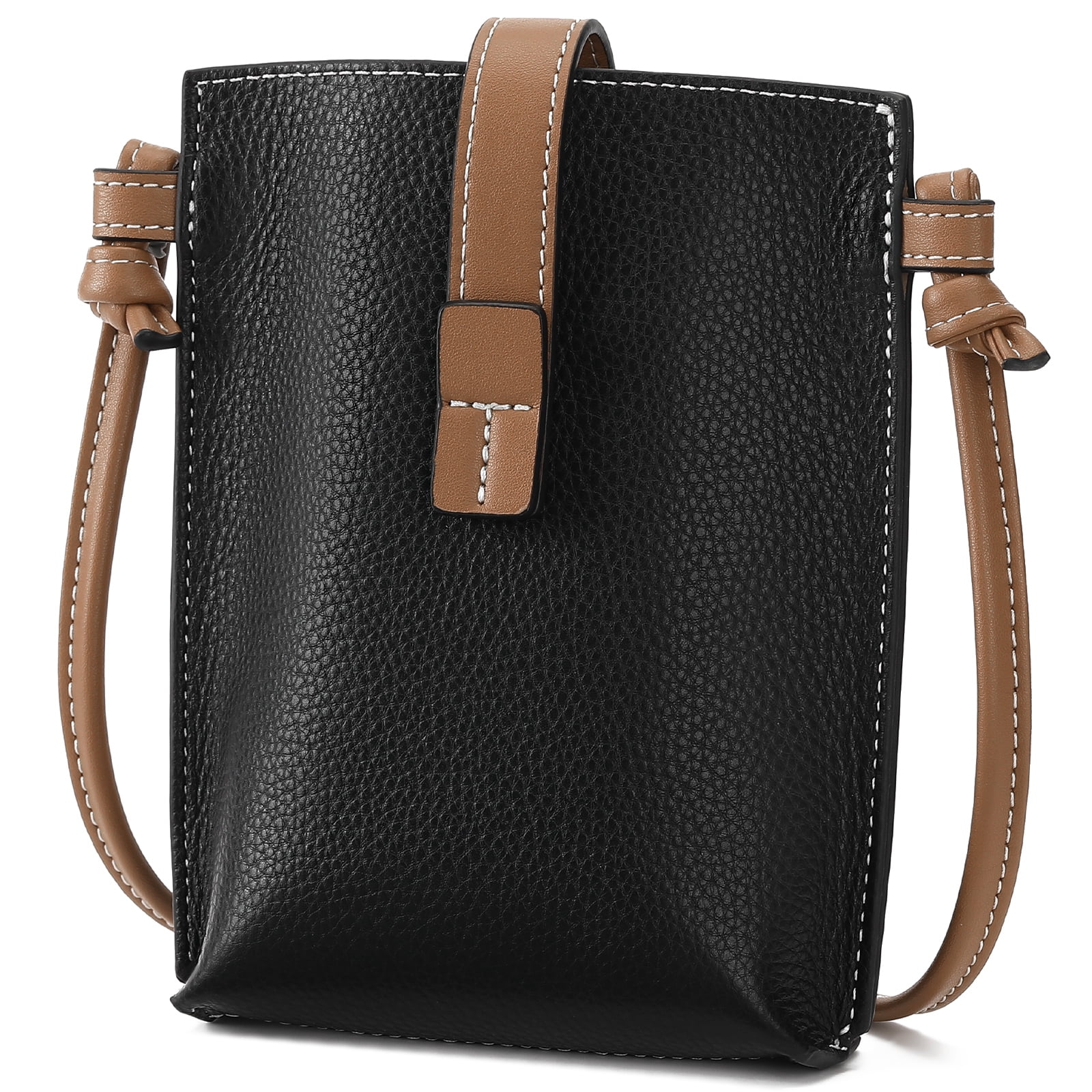 KALUNMA Vegan Leather Small Crossbody Bags for Women Snap Cell Phone Bag Purses Adjustable Strap