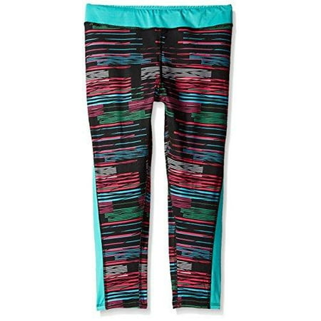 Puma Stretch Leggings - Puma Kids / Youth Girls Stripe Printed Capri Leggings, Black Stripe Glitch Print