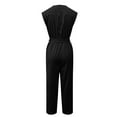 thumbnail image 4 of Womens Rompers for Summer Sleeveless V Neck Cropped Lace Up Jumpsuit, 4 of 4
