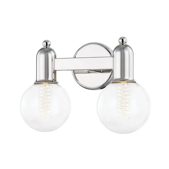 -2 Light Bath Bracket in Transitional Style-12.75 inches Wide By 9 inches High-Polished Nickel Finish Bailey Street Home 735-Bel-4366000