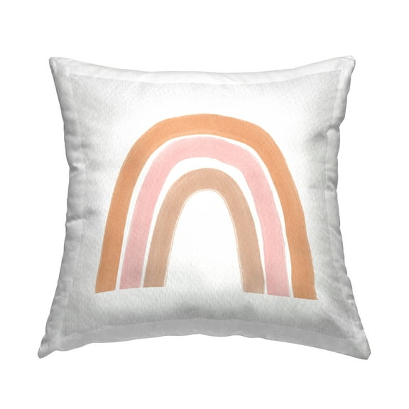 Stupell Industries Neutral Pinks Casual Rainbow Arch Design Design by Amy Brinkman Throw Pillow