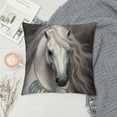 thumbnail image 2 of Creowell  Horse Pillow Case,Beautiful African White Horse Cushion Cover Square Standard Home Decorative for Men/Women White Gray, 2 of 5