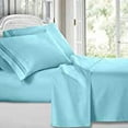 thumbnail image 2 of Clara Clark Premier 1800 Microfiber Collection 3-Line Bed Sheet Set, Cal King Size, Light Baby Blue, 2 of 7